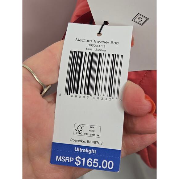 Vera Bradley NWT Quilted Medium Travel Bag trolley sleeve Blush Sienna - Picture 13 of 17